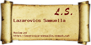 Lazarovics Samuella névjegykártya